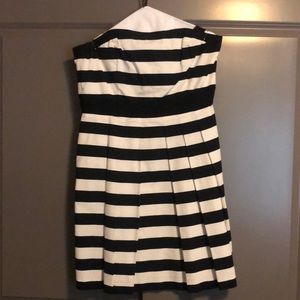 Black and white striped dress